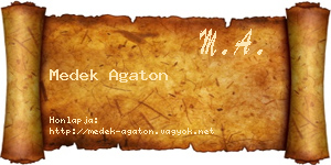 Medek Agaton névjegykártya